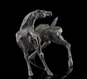 mario pavesi italian sculptur painter bronze horse
