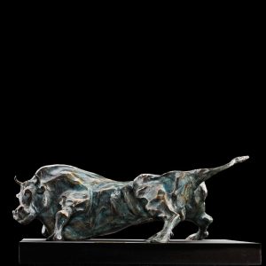 mario pavesi italian sculptur painter bronze bull