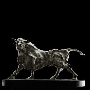 mario pavesi italian sculptur painter bronze bull