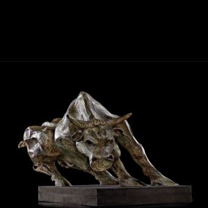 mario pavesi italian sculptur painter bronze bull