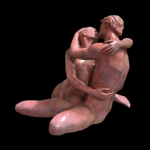 scultura bronzo amanti Mario Pavesi artista reggiano